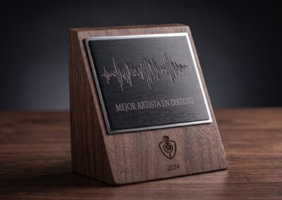 Trofeo grabado a láser para premios musicales